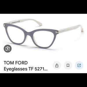 Rare Authentic Tom Ford TF 5271 gray silver white Cat Eye Glasses Italy